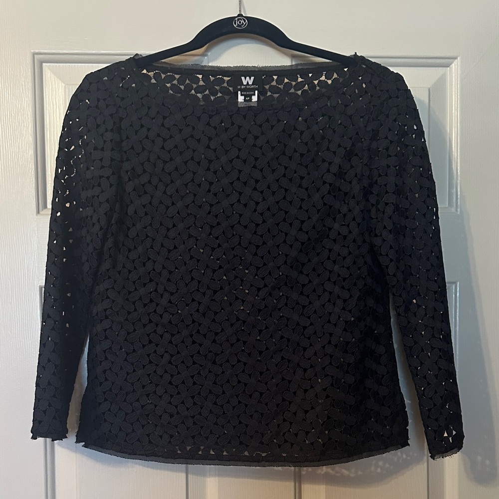 Elegant Navy Lace Women's Top